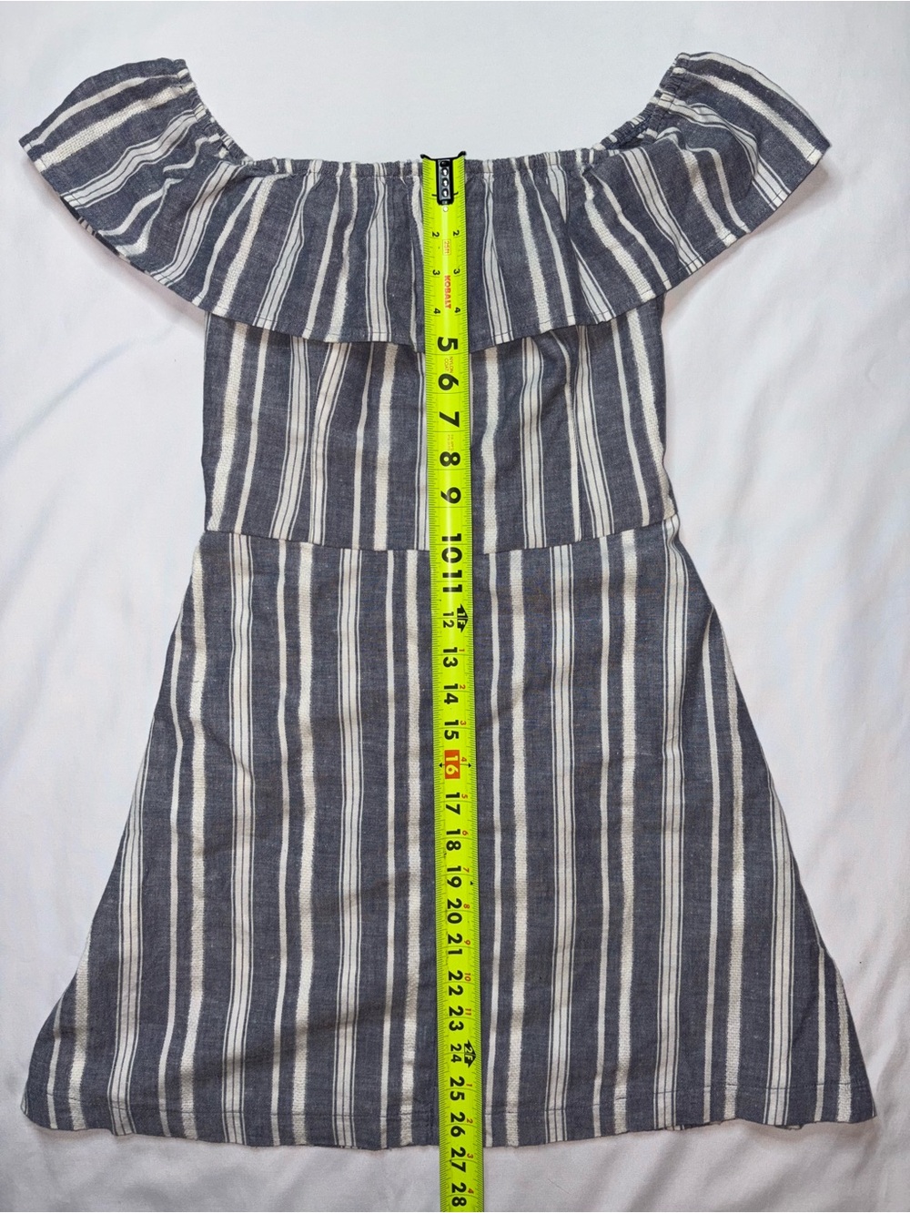 Hollister Blue Stripe Off Shoulder Button Front Dress Size Small - Picture 2 of 6